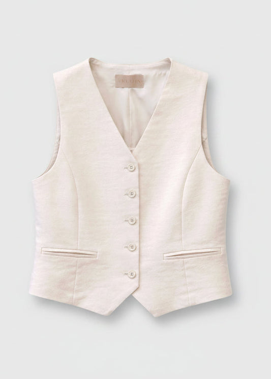 Beige vest on a white background