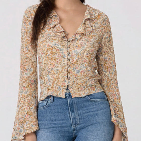 womens colourful paisley blouse