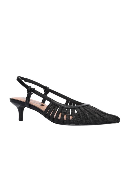 Sling Back Kitten Heel Black