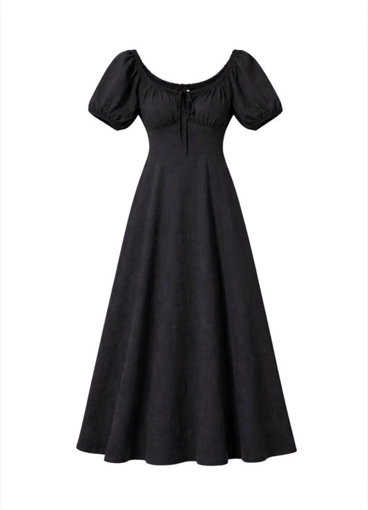 Puff Sleeve Dress Black
