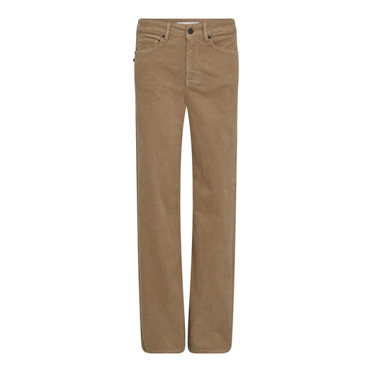 brown cord jeans with straight leg and high waist