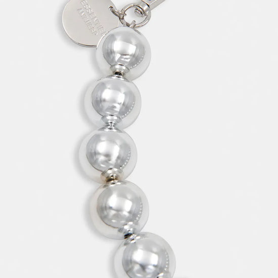 large silver bead necklace from essentiel antwerp close up