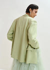 light green double breasted oversized blazer from essentiel antwerp rear 