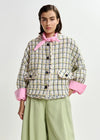 round neck tweed cropped jacket from essentiel antwerp model shot