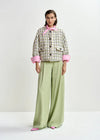 round neck tweed cropped jacket from essentiel antwerp model