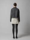 charcoal grey cashmere wool mix jacket with slanted welt flap pockets rear view