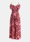 Pink floral dress on a white background