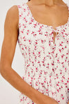 Close up of the top of a floral Rails dress