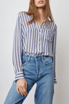 Blue and white stripe shirt