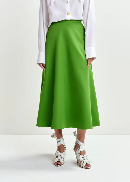 a line midi green skirt model