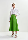 a line midi green skirt model