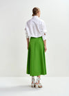 a line midi green skirt rear 