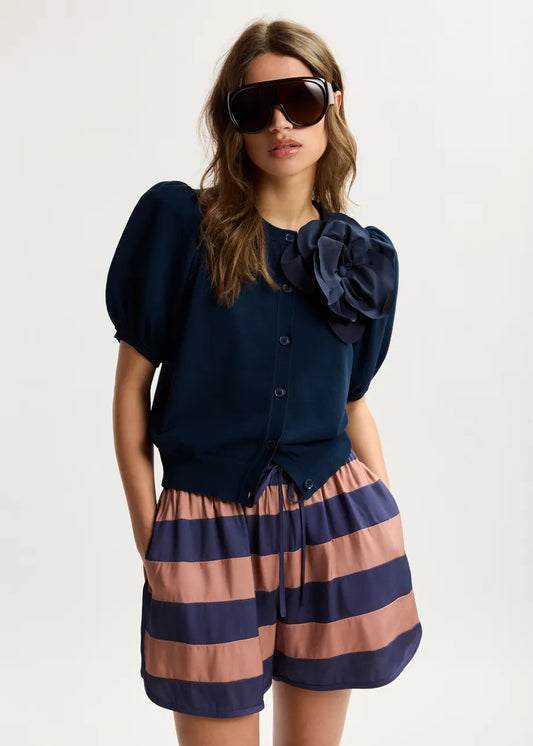 Jumpo Brooch Cardigan Patriot Blue