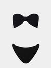 black crinkle strapless bikini from hunza g