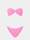 pink crinkle strapless bikini from hunza g