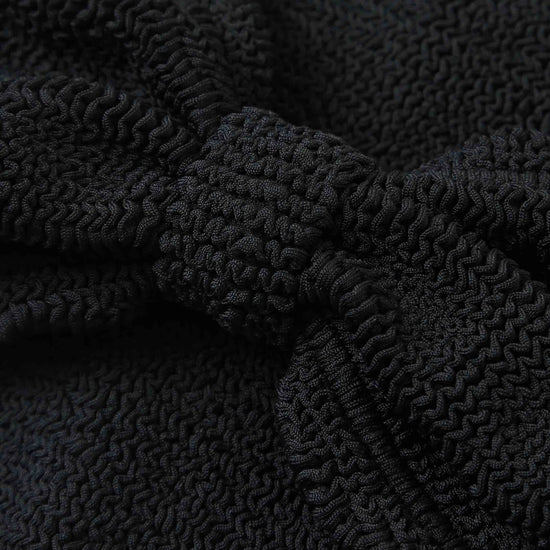 black crinkle strapless bikini from hunza g close up