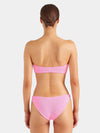 pink crinkle strapless bikini from hunza g rear view