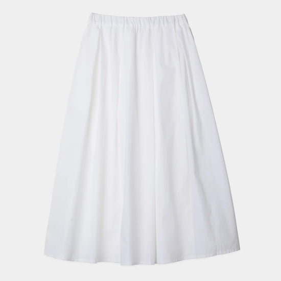 elasticated waist voluminous white cotton skirt 