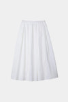 elasticated waist voluminous white cotton skirt 