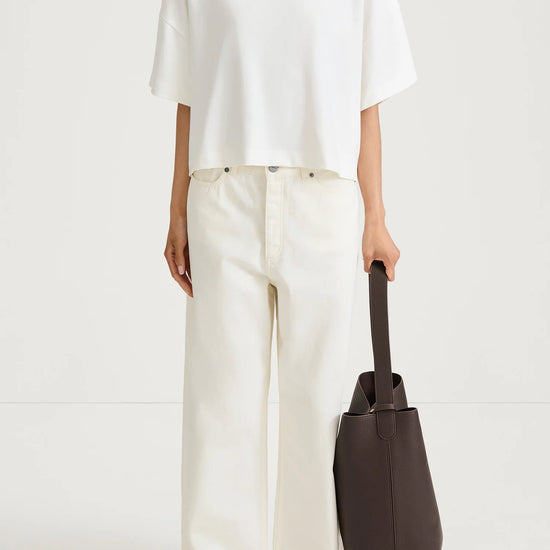Cream boxy cut t shirt from Stylin