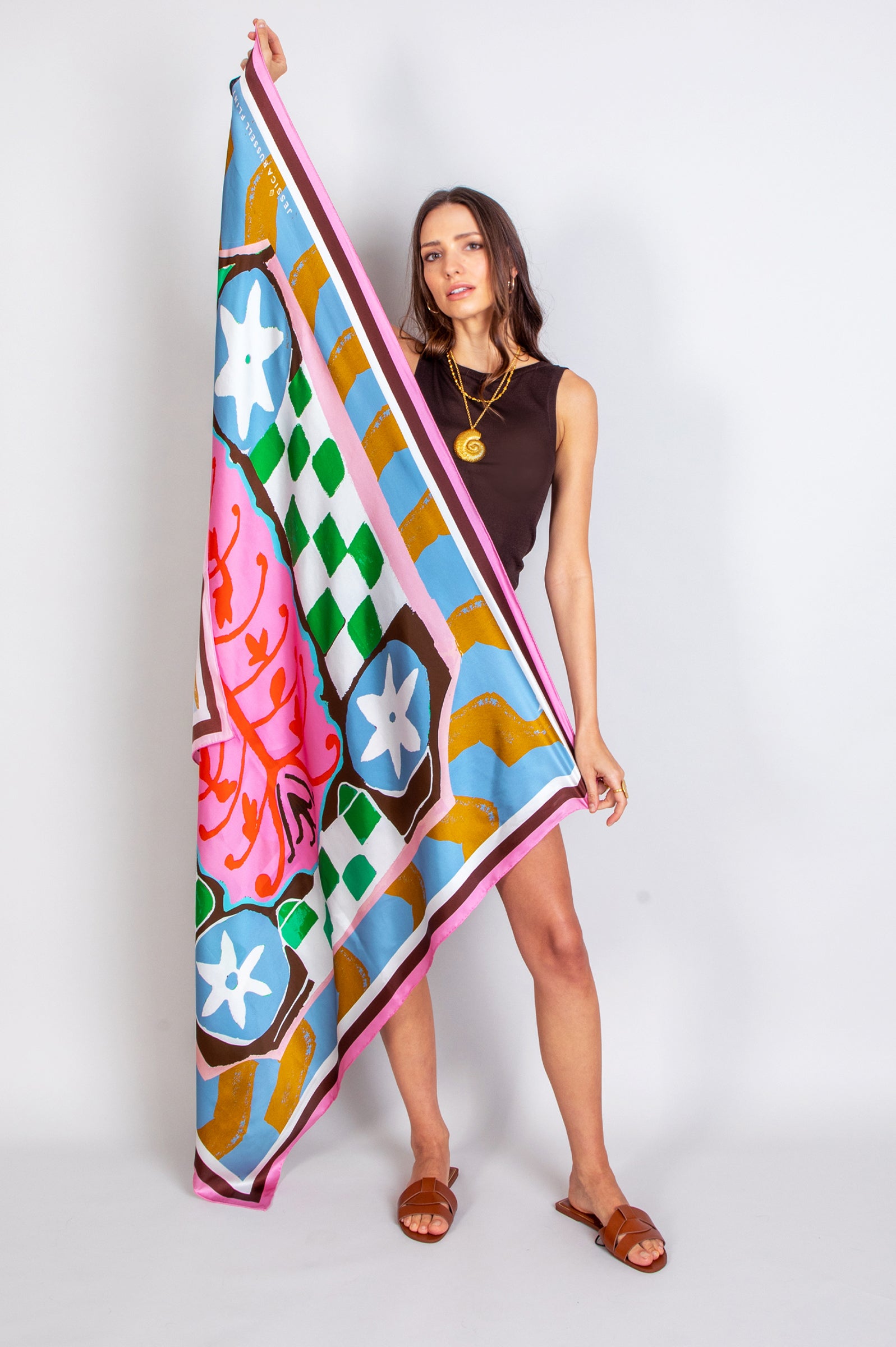 Limited edition design rectangular silk scarf