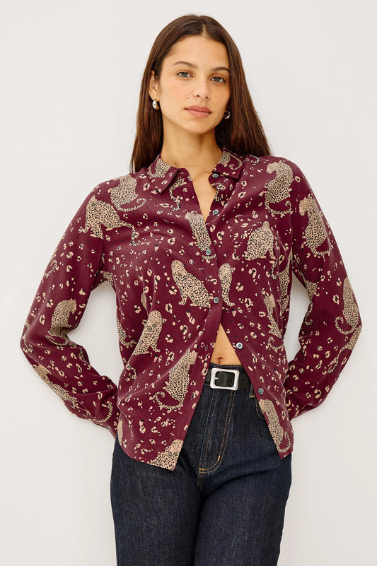 Kate Shirt Oxblood Leopard