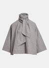 Plaid TOP with a scarf on a white background