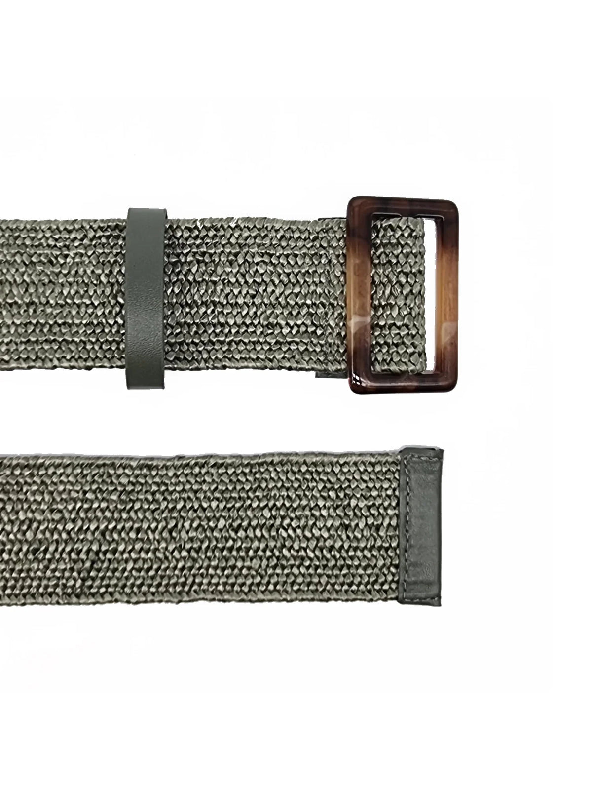 Stretch belt in Khaki with a square buckle