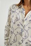Ecru shirt with a nautical chain print