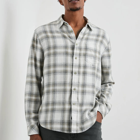 Neutral check shirt with chest pocket