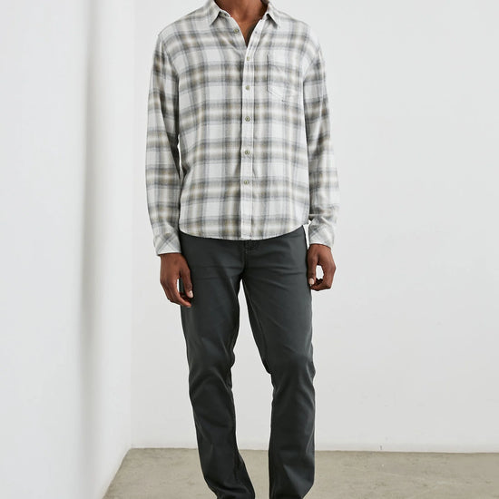 Neutral check shirt with chest pocket