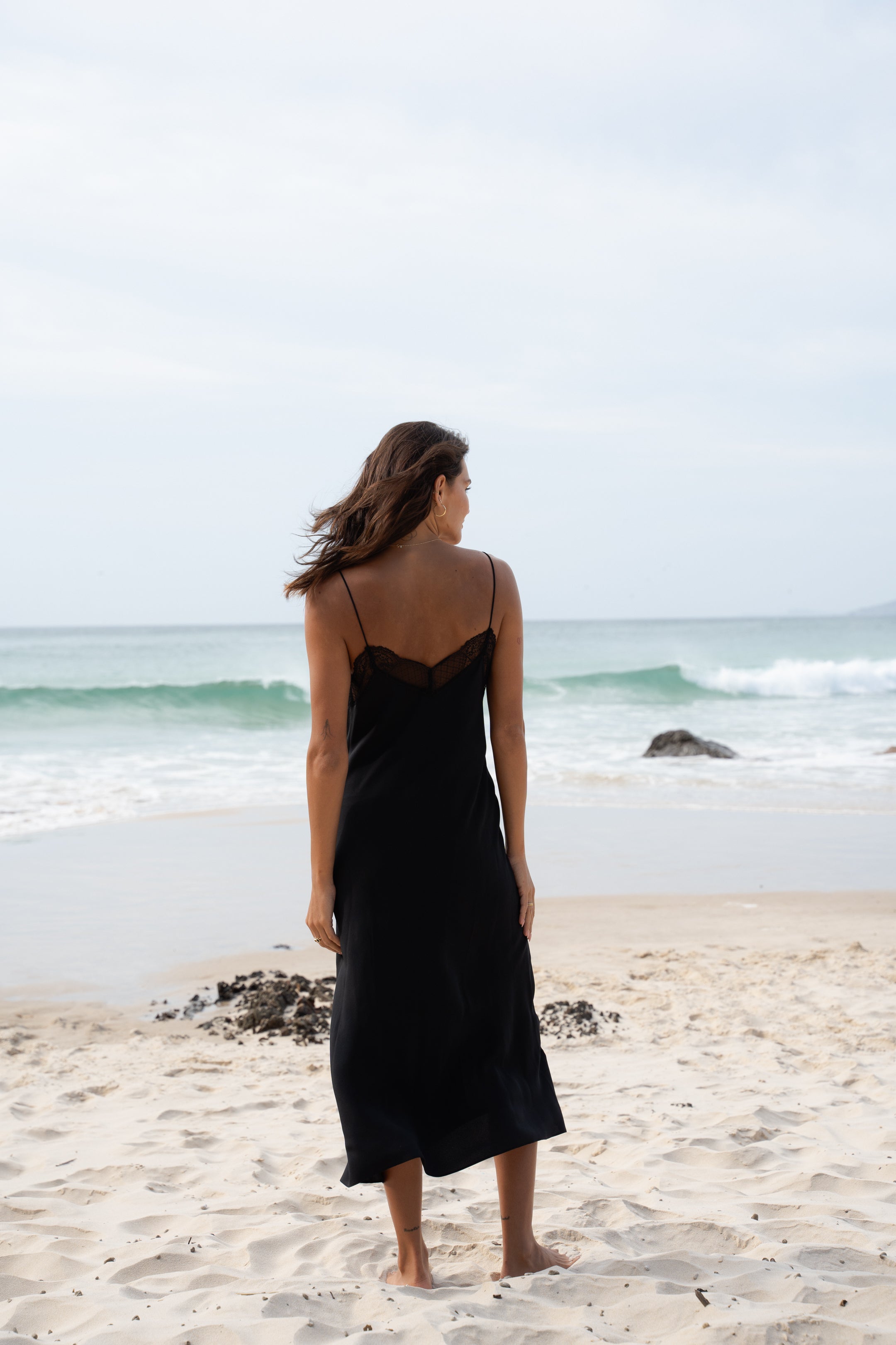 Freya Silk Slip Dress Black – Sass & Edge