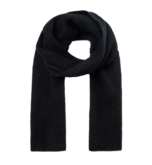 Black ribbed scarf