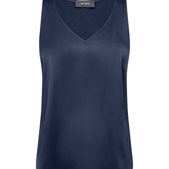 navy v neck silk cami