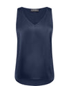 navy v neck silk cami