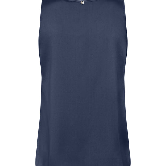 navy v neck silk cami rear view