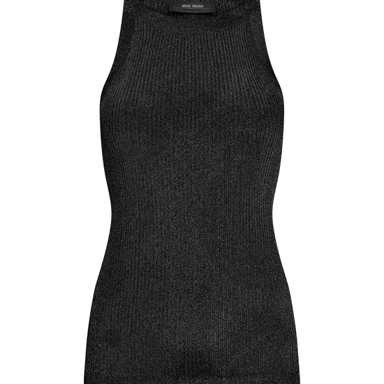 Shimmery black high neck tank top