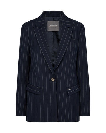 Single breasted navy pinstripe blazer