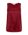 red silk round neck tank top from mos mosh