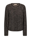 round neck wool patterned sequin black jumper with long sleeves and crew neck from Mos Mosh