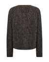round neck wool patterned sequin black jumper with long sleeves and crew neck  rear view from Mos mosh