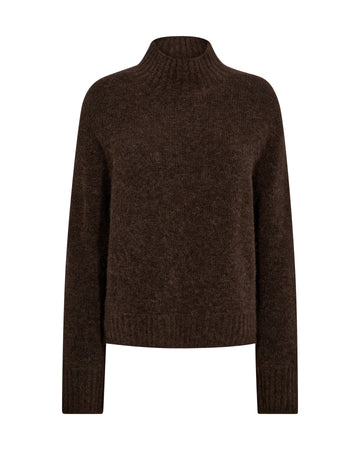 Brown turtleneck sweater on a white background from mos mosh