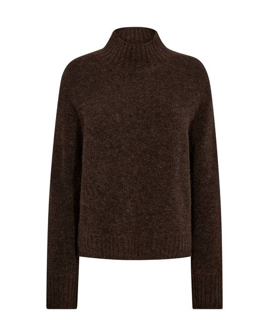 Brown turtleneck sweater on a white background from mos mosh