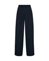 navy wide leg suit trousers with pleat along the centre rear view