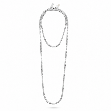 Long silver chain necklace
