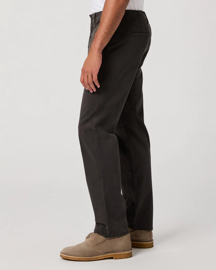 mens dark grey straight leg chinos from paige side view
