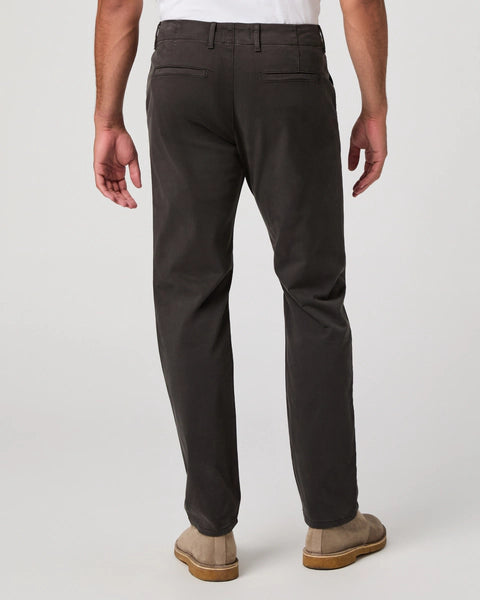 mens dark grey straight leg chinos from paige rear view