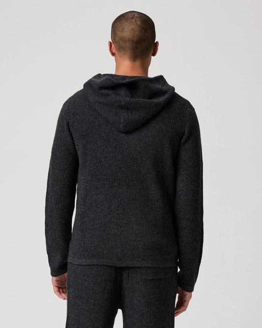 dark grey knitted hoodie with big pocket from paige rear view
