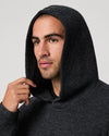 dark grey knitted hoodie with big pocket from paige close up
