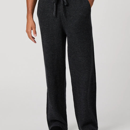 wide leg knitted drawstring waist grey  trousers from paige
